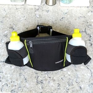 Exercise Bum Belt with water bottles and tech case